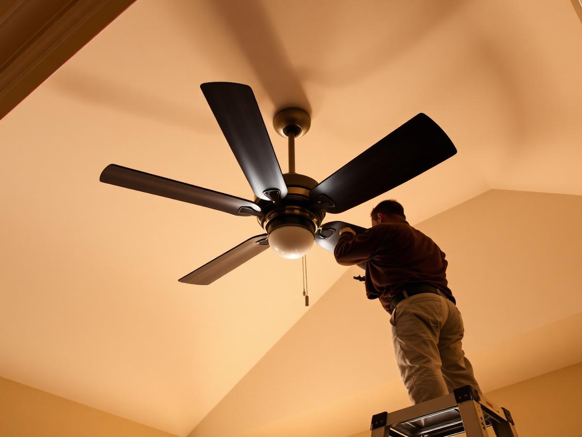 Vaulted Ceiling Fan Install completed in Bella Vista, Arkansas